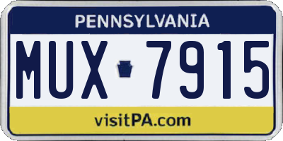 PA license plate MUX7915