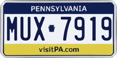 PA license plate MUX7919