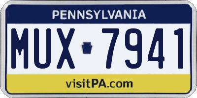 PA license plate MUX7941
