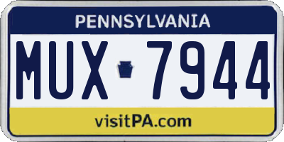 PA license plate MUX7944