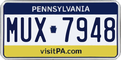 PA license plate MUX7948