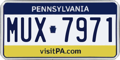 PA license plate MUX7971