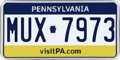 PA license plate MUX7973