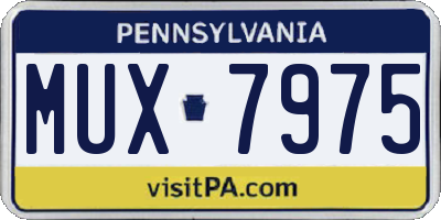 PA license plate MUX7975