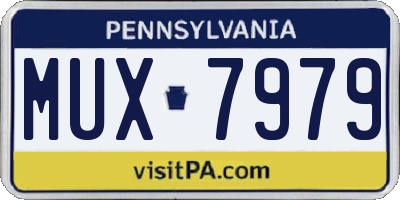PA license plate MUX7979