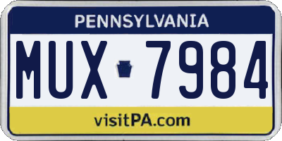 PA license plate MUX7984