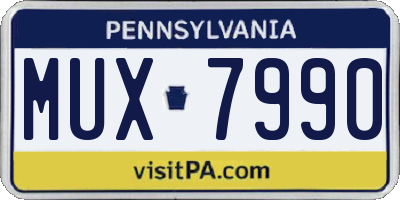 PA license plate MUX7990