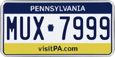PA license plate MUX7999