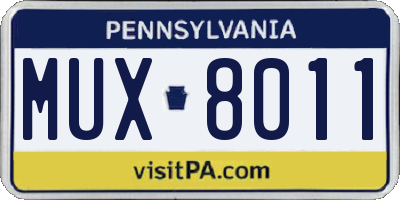 PA license plate MUX8011