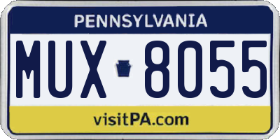 PA license plate MUX8055