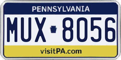 PA license plate MUX8056