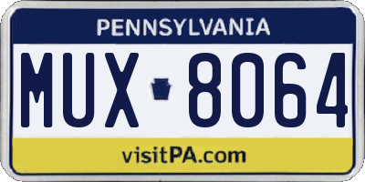 PA license plate MUX8064