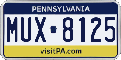 PA license plate MUX8125