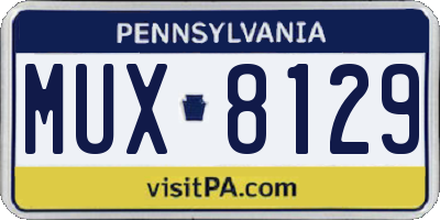 PA license plate MUX8129