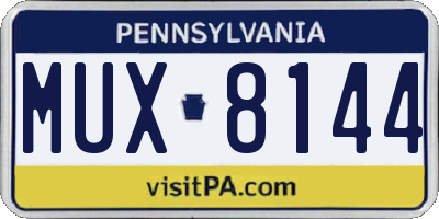 PA license plate MUX8144