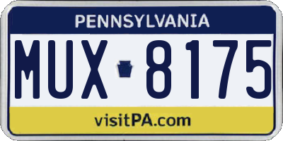 PA license plate MUX8175