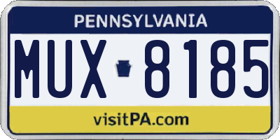 PA license plate MUX8185