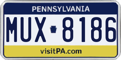 PA license plate MUX8186