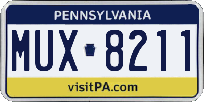 PA license plate MUX8211