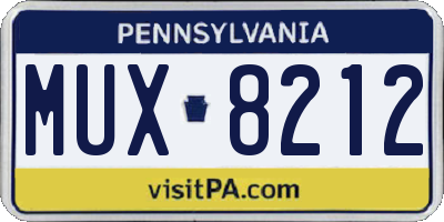 PA license plate MUX8212