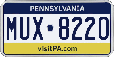 PA license plate MUX8220