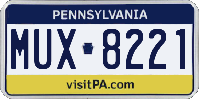 PA license plate MUX8221