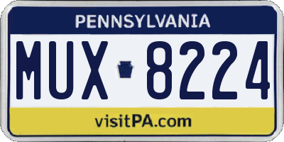 PA license plate MUX8224