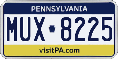 PA license plate MUX8225