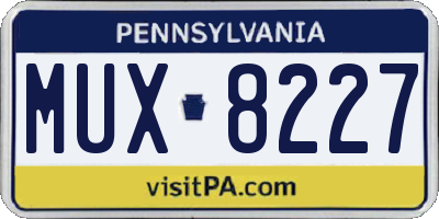 PA license plate MUX8227
