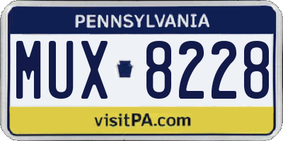 PA license plate MUX8228