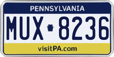 PA license plate MUX8236