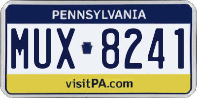 PA license plate MUX8241