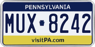 PA license plate MUX8242