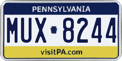 PA license plate MUX8244