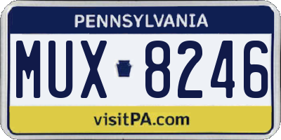 PA license plate MUX8246