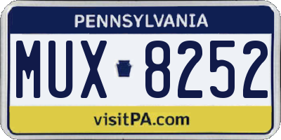 PA license plate MUX8252