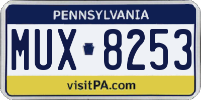 PA license plate MUX8253