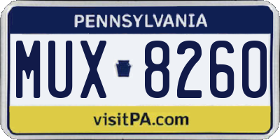 PA license plate MUX8260