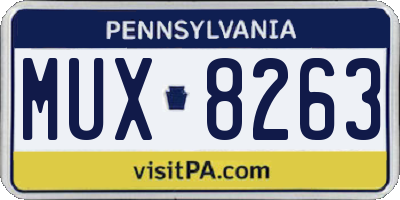 PA license plate MUX8263
