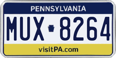 PA license plate MUX8264