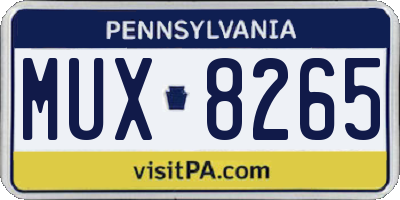 PA license plate MUX8265