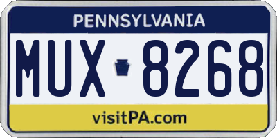 PA license plate MUX8268