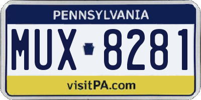 PA license plate MUX8281