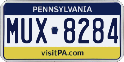 PA license plate MUX8284