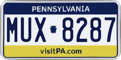 PA license plate MUX8287