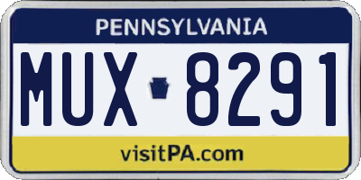 PA license plate MUX8291