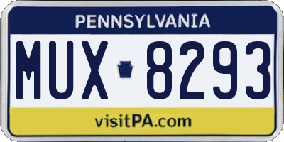 PA license plate MUX8293