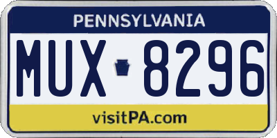 PA license plate MUX8296