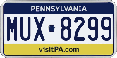 PA license plate MUX8299