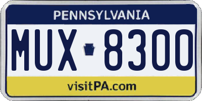 PA license plate MUX8300